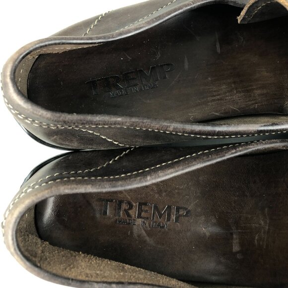 Tremp Men\'s Size 45 Brown Leather Closed Toe Slip On Driving Shoes Loafers ITALY main image 12
